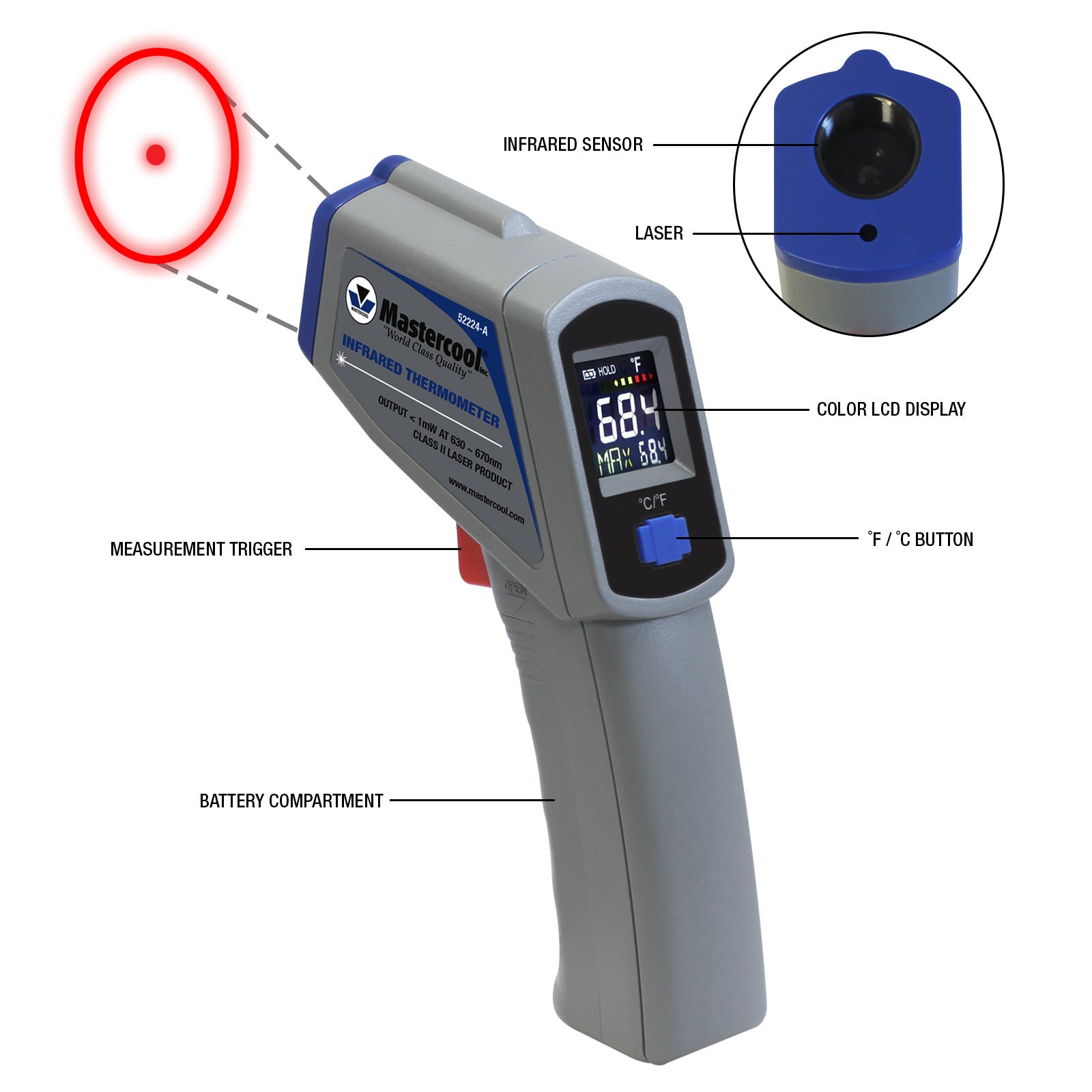 TERMOMETRO A INFRAROSSI CON LASER