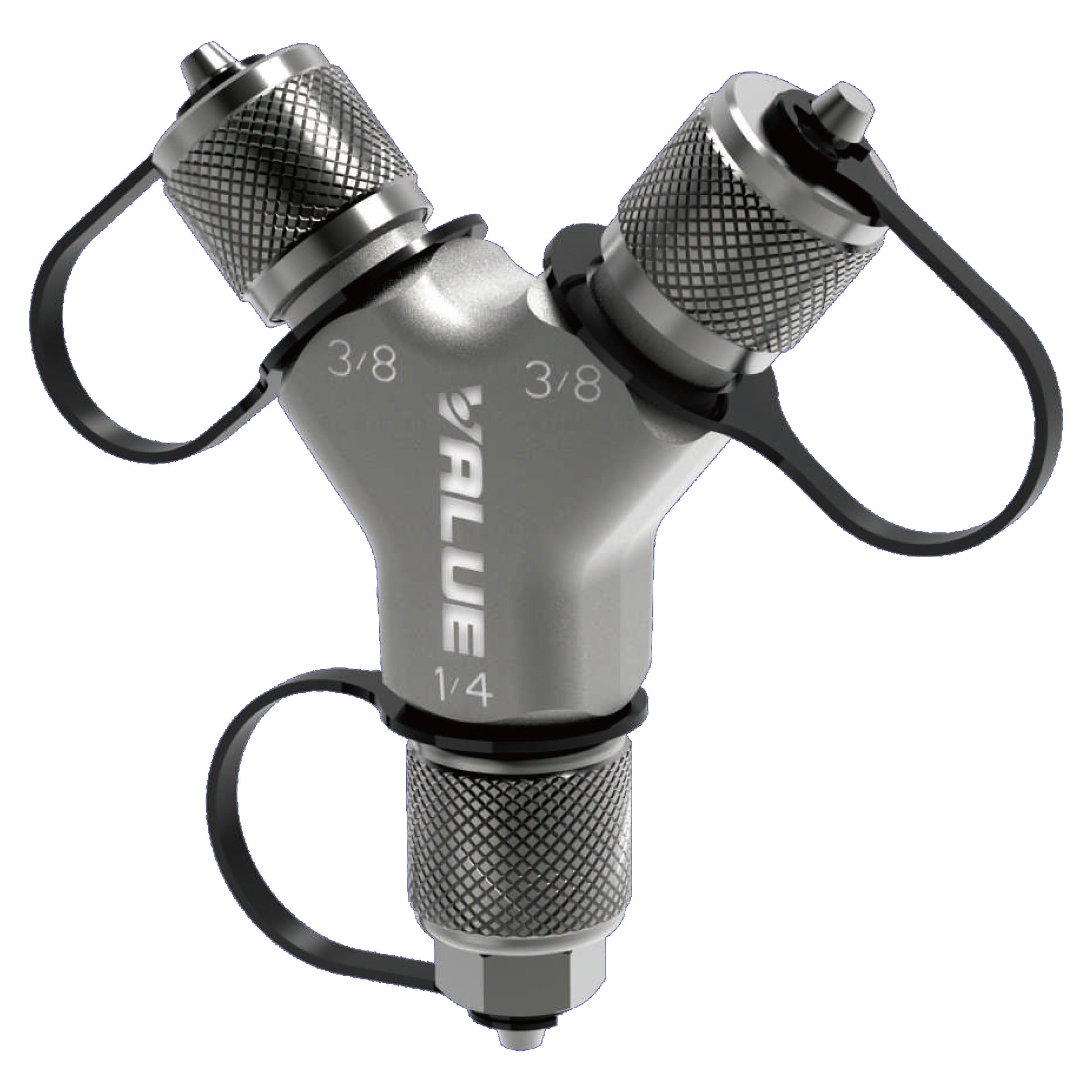 Raccordo a Y alto vuoto  ingres 1/4" femmina e doppia uscita maschio 3/8"